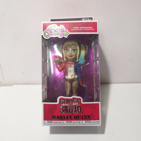 Funko Rock Candy Suicide Squad HARLEY QUINN With Bat Rainbow Hair Vinyl DC NIB - Picture 2 of 7